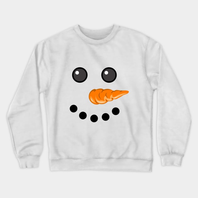 Funny Snowman Face Christmas-Xmas Eve Crewneck Sweatshirt by MaryMas